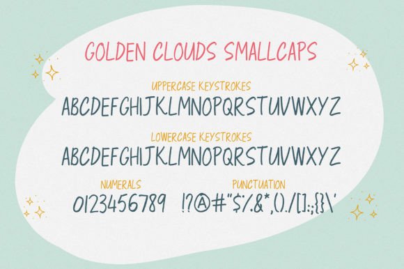 Golden Clouds Font Poster 7