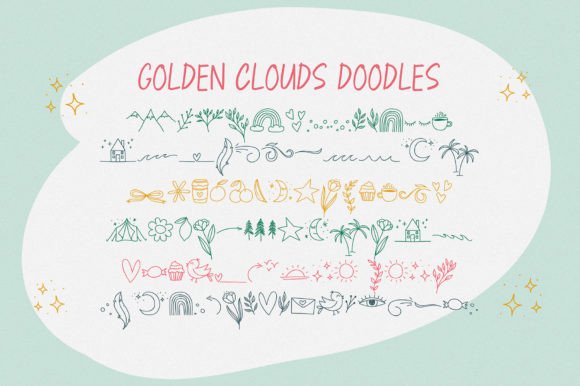 Golden Clouds Font Poster 10