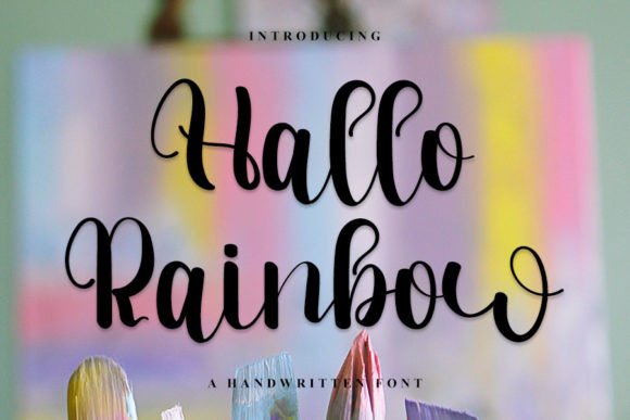 Hallo Rainbow Font Poster 1
