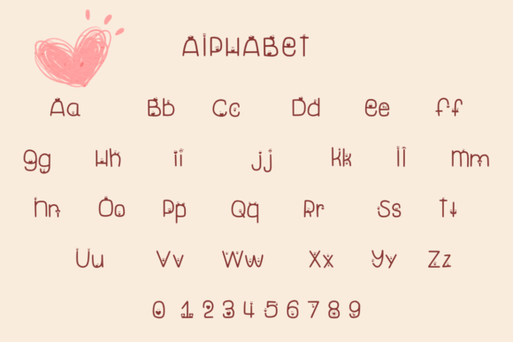 Hearts Font Poster 2