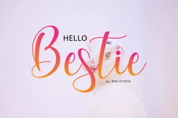 Hello Bestie Font Hello Bestie Font Poster 1