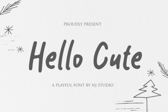 Hello Cute Font Poster 1