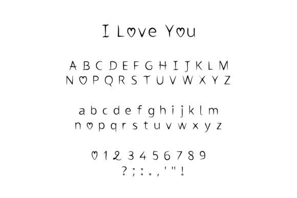 I Love You Font Poster 2