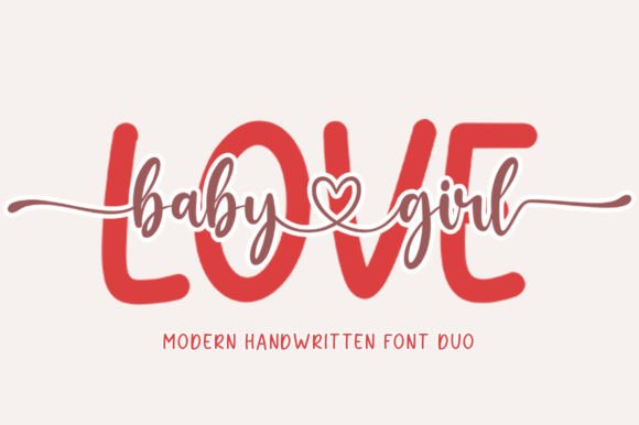 Love Baby Girl Duo Font Poster 1