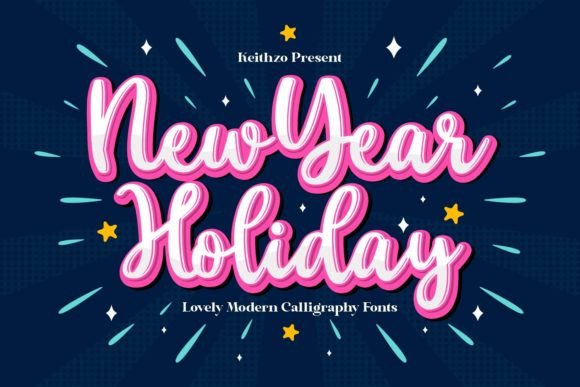 New Year Holiday Font Poster 1