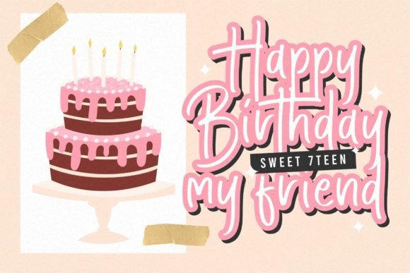 Peach Cakes Font Poster 2