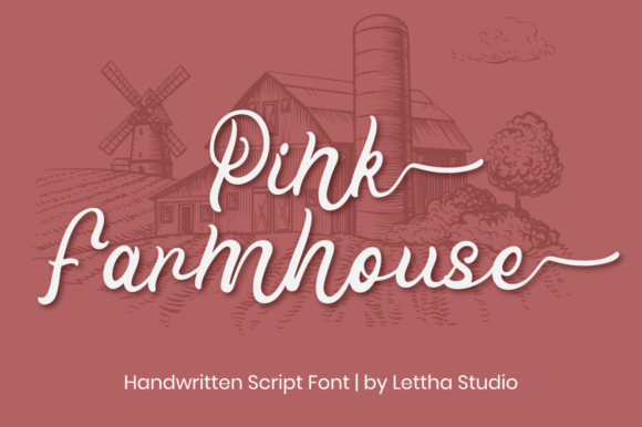 Pink Farmhouse Font Poster 1