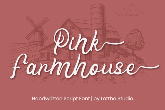 Pink Farmhouse Font Poster 1