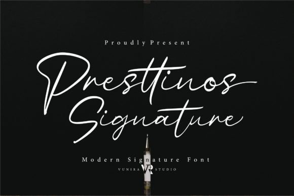 Presttinos Signature Font Poster 1