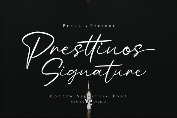 Presttinos Signature Font Poster 1
