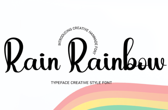 Rain Rainbow Font Poster 1