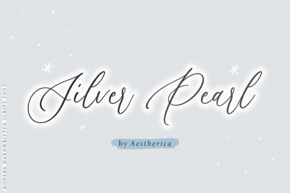 Silver Pearl Font Poster 1