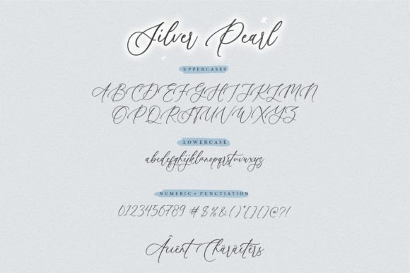 Silver Pearl Font Poster 7