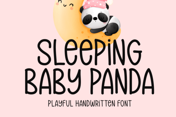 Sleeping Baby Panda Font Poster 1
