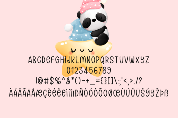 Sleeping Baby Panda Font Poster 5