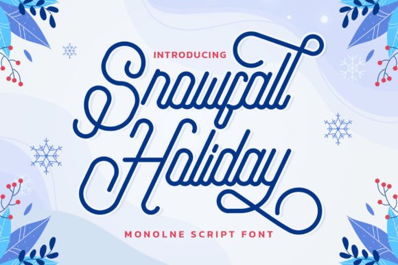 Snowfall Holiday Font Poster 1