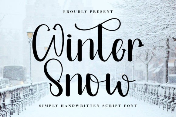 Winter Snow Font Poster 1