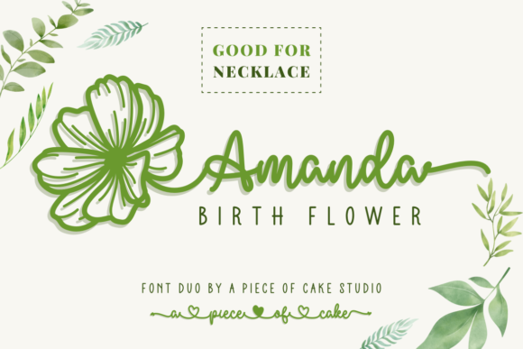 Amanda Birth Flower Duo Font Amanda Birth Flower Duo Font Poster 1