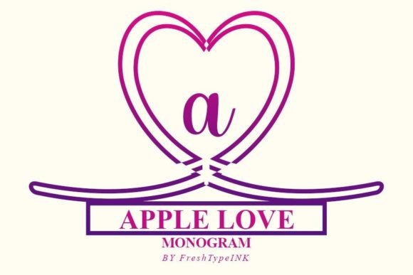 Apple Love Monogram Font Poster 1