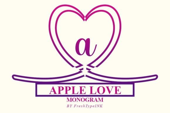 Apple Love Monogram Font Poster 1