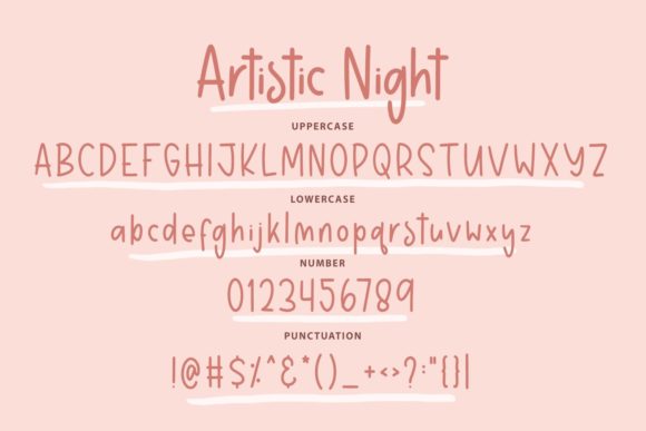 Artistic Night Font Poster 3