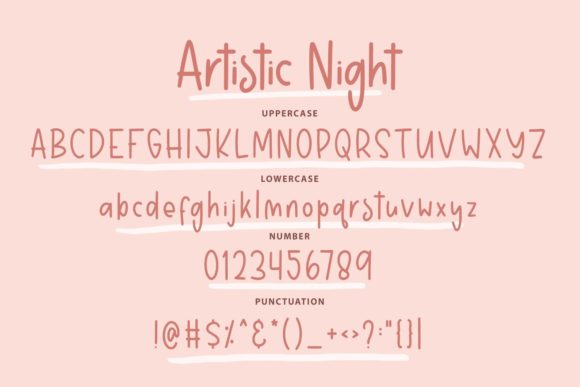 Artistic Night Font Poster 3