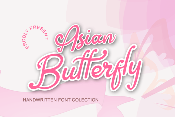 Asian Butterfly Font Asian Butterfly Font Poster 1