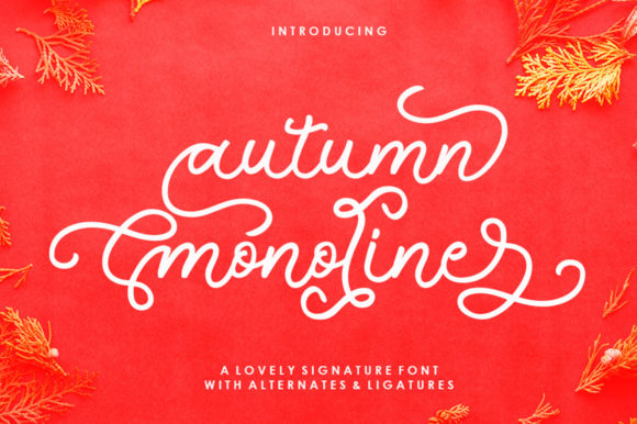 Autumn Monoline Font Poster 1