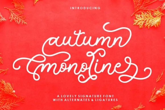 Autumn Monoline Font Autumn Monoline Font Poster 1