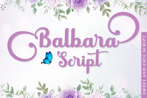 Balbara Script Font Balbara Script Font Poster 1
