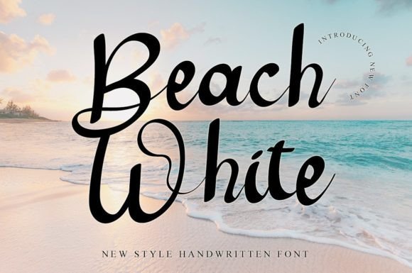 Beach White Font Poster 1
