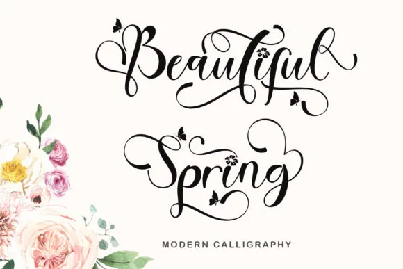 Beautiful Spring Font Beautiful Spring Font Poster 1