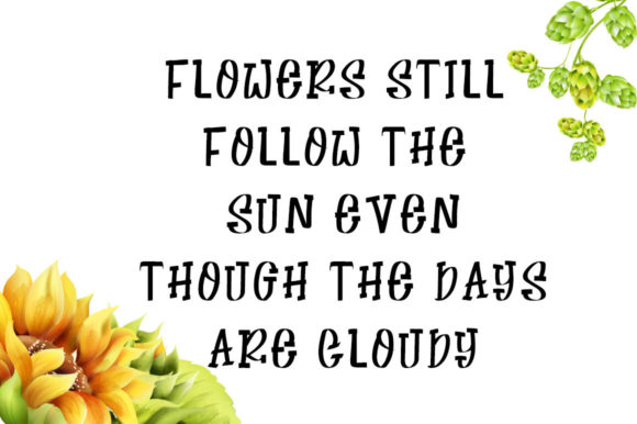 Beautiful Sunflower Font Poster 3