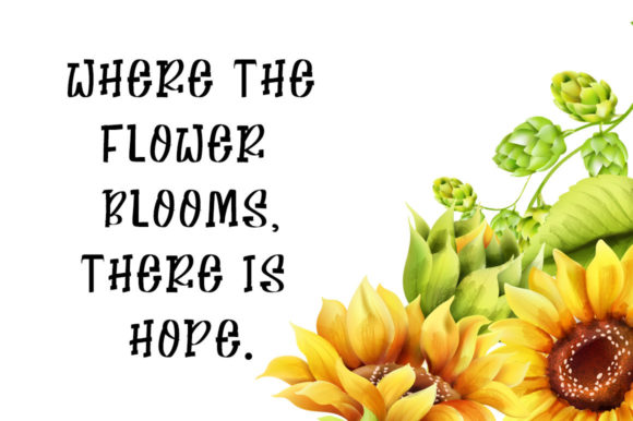 Beautiful Sunflower Font Poster 4