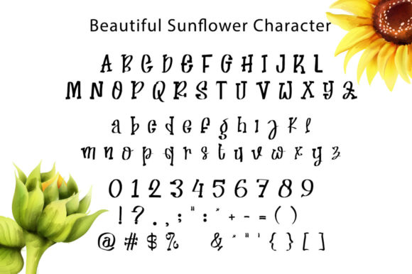 Beautiful Sunflower Font Poster 5