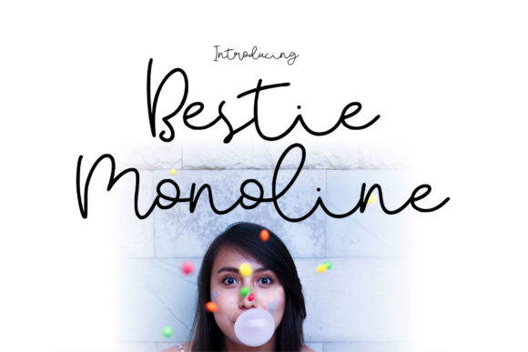 Bestie Monoline Script Font Poster 1
