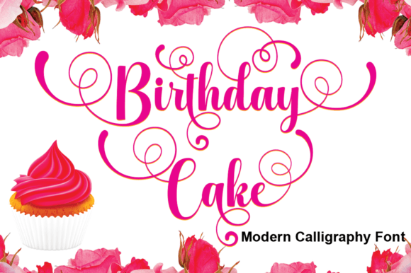 Birthday Cake Font Poster 1