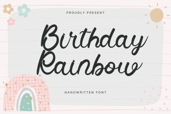 Birthday Rainbow Font Poster 1
