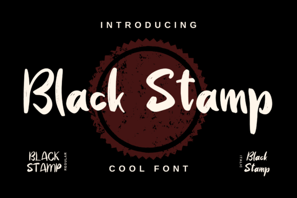 Black Stamp Font Poster 1