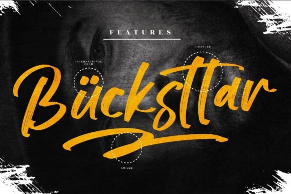 Black Stamp Font Poster 12
