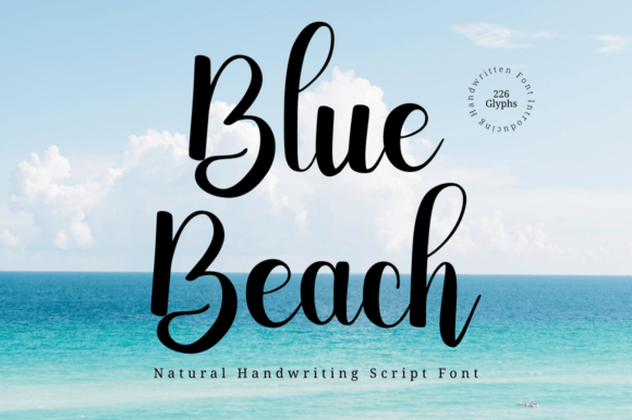 Blue Beach Font Poster 1