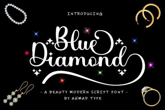 Blue Diamond Font Poster 1