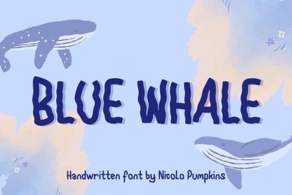 Blue Whale Font Poster 1