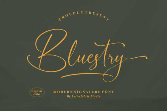 Bluestry Font Bluestry Font Poster 1
