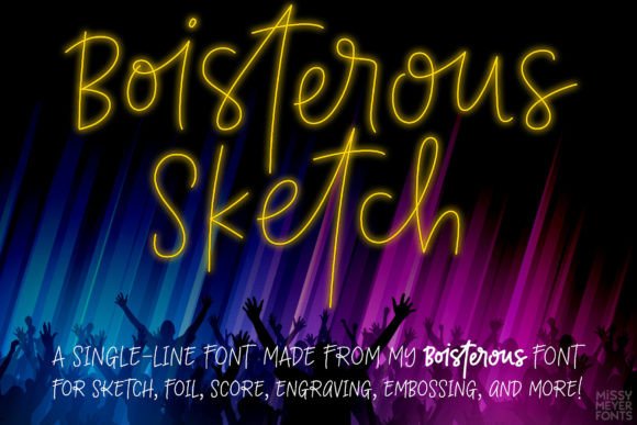 Boisterous Sketch (single Line) Font Poster 1