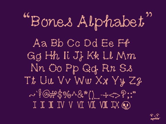 Bones Alphabet Font Poster 3