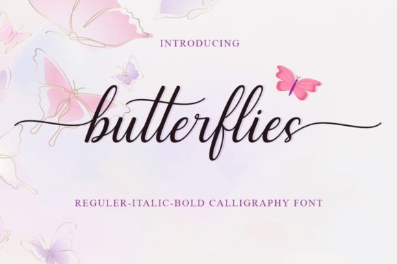 Butterflies Font Poster 1