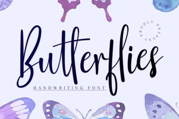 Butterflies Font Poster 1