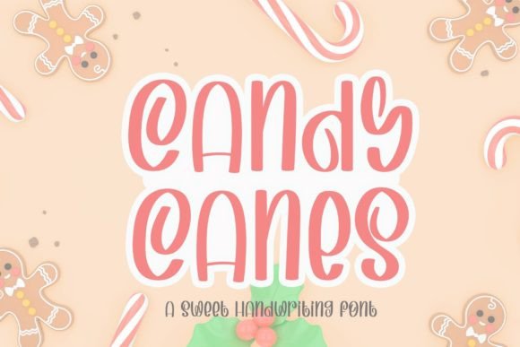 Candy Canes Font Poster 1