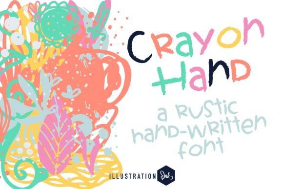 Crayon Hand Font Poster 1